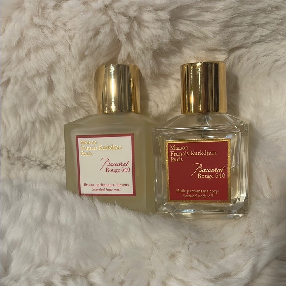 Maison Francis Kurkdjian Baccarat Rouge 540 Perfume Set with Gold Accents
